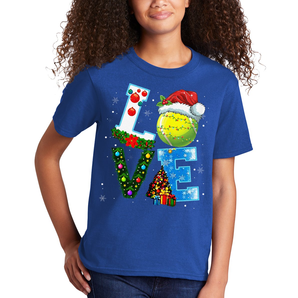 Christmas Tennis Players Lovers Xmas Kids T-Shirt