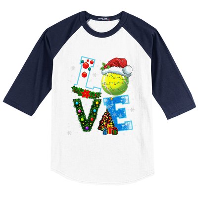 Christmas Tennis Players Lovers Xmas Baseball Sleeve Shirt