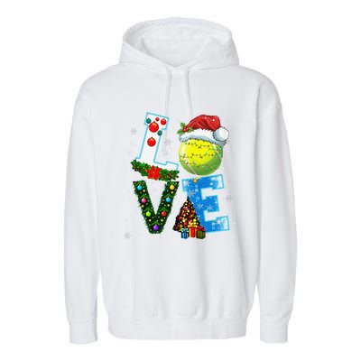 Christmas Tennis Players Lovers Xmas Garment-Dyed Fleece Hoodie