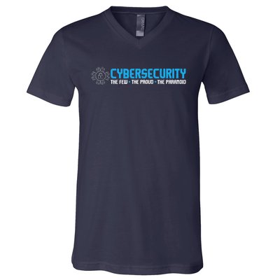 Cybersecurity The Paranoid IT Analyst Programmer Hacker V-Neck T-Shirt