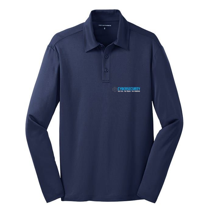 Cybersecurity The Paranoid IT Analyst Programmer Hacker Silk Touch Performance Long Sleeve Polo