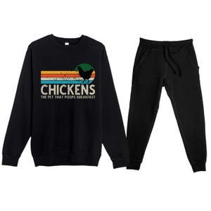 Chickens The Pet That Poops Breakfast Funny Farmers Premium Crewneck Sweatsuit Set