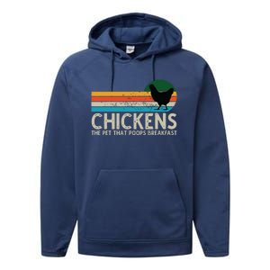 Chickens The Pet That Poops Breakfast Funny Farmers Performance Fleece Hoodie