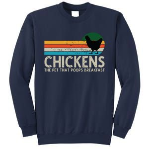 Chickens The Pet That Poops Breakfast Funny Farmers Sweatshirt