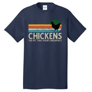 Chickens The Pet That Poops Breakfast Funny Farmers Tall T-Shirt