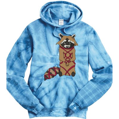 Cute Trash Panda Racoon Shibari Rope Bondage Kawaii Tie Dye Hoodie