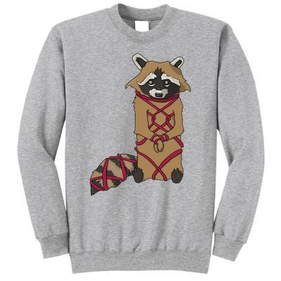 Cute Trash Panda Racoon Shibari Rope Bondage Kawaii Tall Sweatshirt