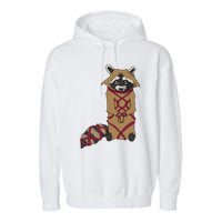 Cute Trash Panda Racoon Shibari Rope Bondage Kawaii Garment-Dyed Fleece Hoodie