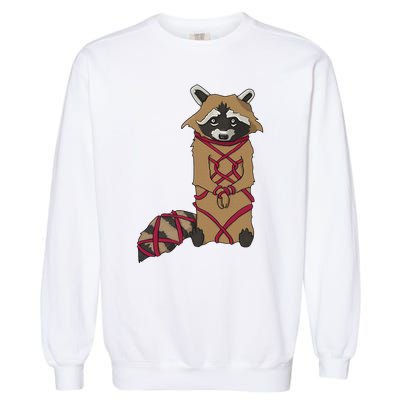 Cute Trash Panda Racoon Shibari Rope Bondage Kawaii Garment-Dyed Sweatshirt