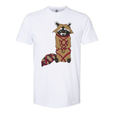 Cute Trash Panda Racoon Shibari Rope Bondage Kawaii Softstyle CVC T-Shirt