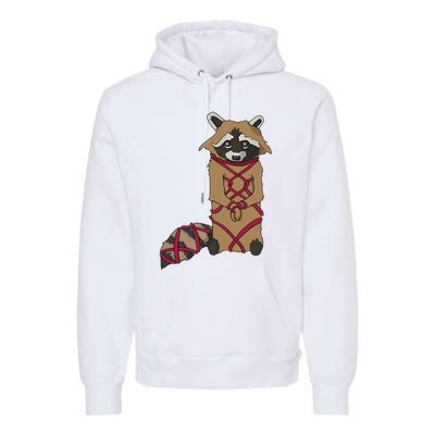 Cute Trash Panda Racoon Shibari Rope Bondage Kawaii Premium Hoodie