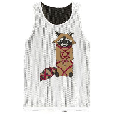 Cute Trash Panda Racoon Shibari Rope Bondage Kawaii Mesh Reversible Basketball Jersey Tank