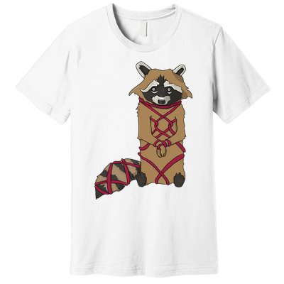 Cute Trash Panda Racoon Shibari Rope Bondage Kawaii Premium T-Shirt