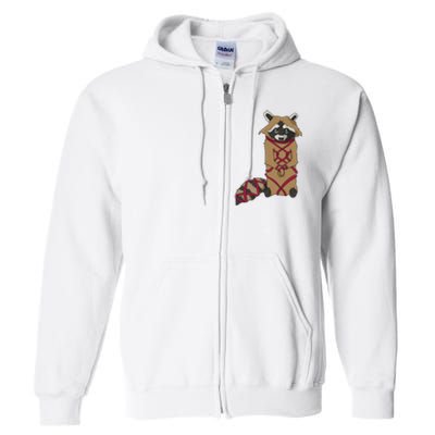 Cute Trash Panda Racoon Shibari Rope Bondage Kawaii Full Zip Hoodie