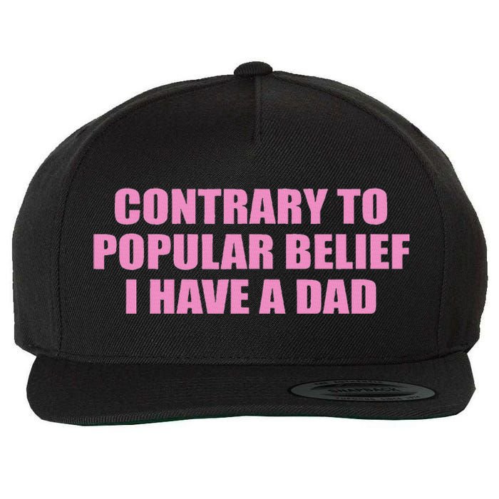 Contrary To Popular Belief I Have A Dad Funny Design Wool Snapback Cap