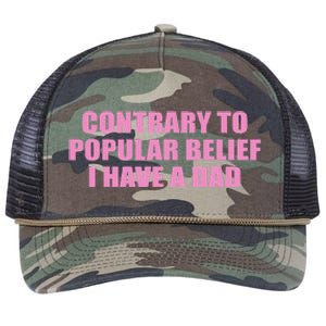 Contrary To Popular Belief I Have A Dad Funny Design Retro Rope Trucker Hat Cap