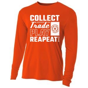 Collect Trade Play Repeat Trading Card Game Meaningful Gift Cooling Performance Long Sleeve Crew