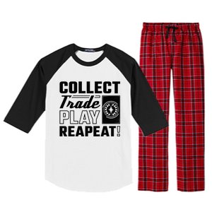 Collect Trade Play Repeat Trading Card Game Meaningful Gift Raglan Sleeve Pajama Set