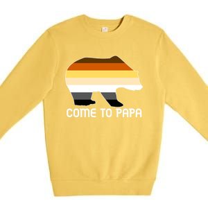 Come To Papa Bear Pride Flag Gift Premium Crewneck Sweatshirt