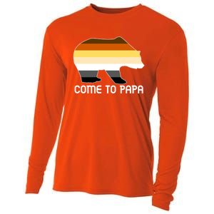 Come To Papa Bear Pride Flag Gift Cooling Performance Long Sleeve Crew