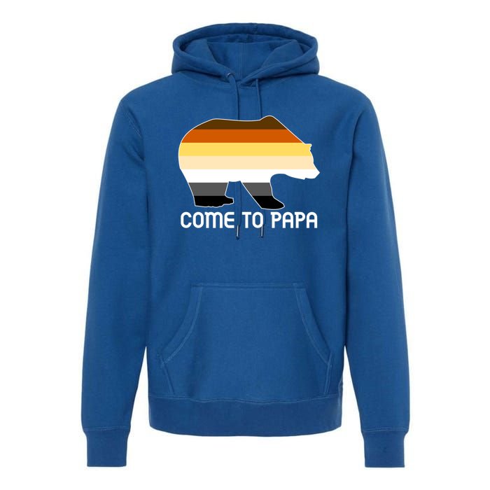 Come To Papa Bear Pride Flag Gift Premium Hoodie