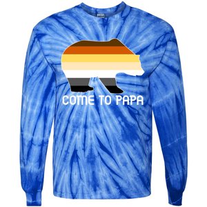 Come To Papa Bear Pride Flag Gift Tie-Dye Long Sleeve Shirt