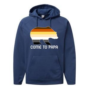 Come To Papa Bear Pride Flag Gift Performance Fleece Hoodie