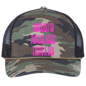 Contrary To Popular Belief I Have A Dad Funny Quote Retro Rope Trucker Hat Cap