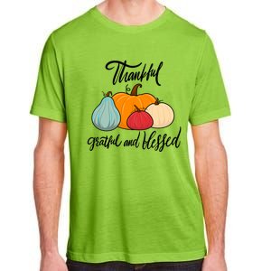 Colorful Thanksgiving Pumpkin Thankful Grateful Blessed Funny Gift Adult ChromaSoft Performance T-Shirt