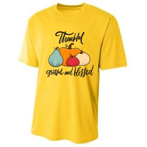 Colorful Thanksgiving Pumpkin Thankful Grateful Blessed Funny Gift Performance Sprint T-Shirt