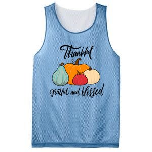 Colorful Thanksgiving Pumpkin Thankful Grateful Blessed Funny Gift Mesh Reversible Basketball Jersey Tank