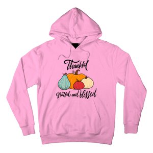 Colorful Thanksgiving Pumpkin Thankful Grateful Blessed Funny Gift Hoodie