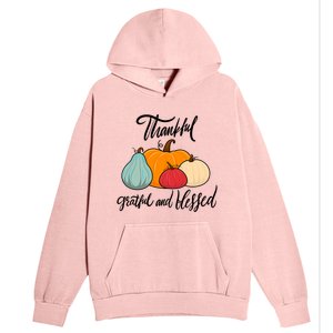 Colorful Thanksgiving Pumpkin Thankful Grateful Blessed Funny Gift Urban Pullover Hoodie