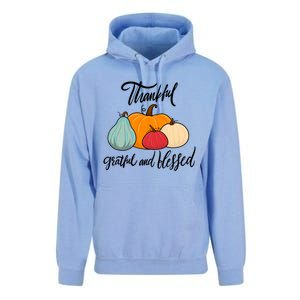 Colorful Thanksgiving Pumpkin Thankful Grateful Blessed Funny Gift Unisex Surf Hoodie