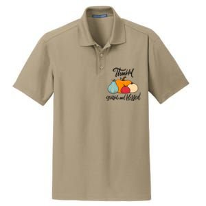 Colorful Thanksgiving Pumpkin Thankful Grateful Blessed Funny Gift Dry Zone Grid Polo