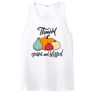 Colorful Thanksgiving Pumpkin Thankful Grateful Blessed Funny Gift PosiCharge Competitor Tank