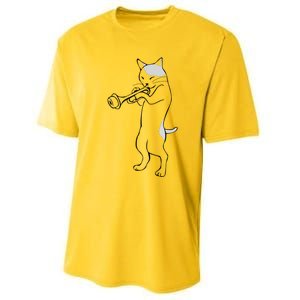 Cat Trumpet Player Straight Mute Wah Wah Funny Trumpet Performance Sprint T-Shirt