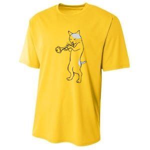 Cat Trumpet Player Straight Mute Wah Wah Funny Trumpet Youth Performance Sprint T-Shirt