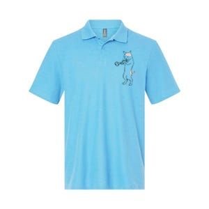 Cat Trumpet Player Straight Mute Wah Wah Funny Trumpet Softstyle Adult Sport Polo