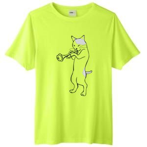 Cat Trumpet Player Straight Mute Wah Wah Funny Trumpet Tall Fusion ChromaSoft Performance T-Shirt