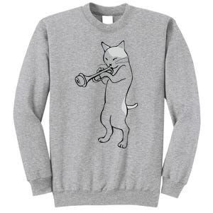 Cat Trumpet Player Straight Mute Wah Wah Funny Trumpet Sweatshirt