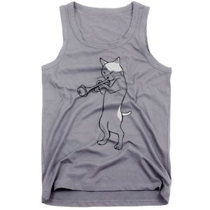 Cat Trumpet Player Straight Mute Wah Wah Funny Trumpet Tank Top