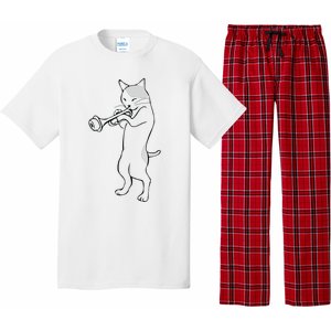 Cat Trumpet Player Straight Mute Wah Wah Funny Trumpet Pajama Set