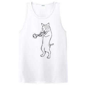 Cat Trumpet Player Straight Mute Wah Wah Funny Trumpet PosiCharge Competitor Tank