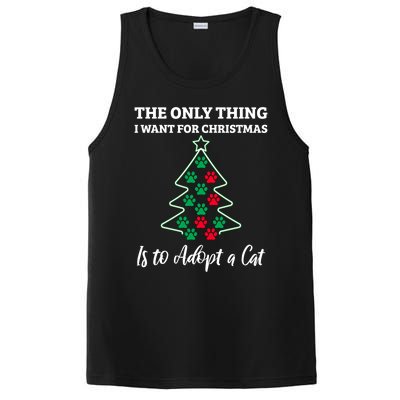 Christmas Tree Paw Adopt A Cat Pet Adoption Rescue Quote Gift PosiCharge Competitor Tank