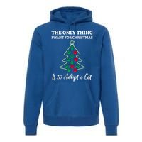 Christmas Tree Paw Adopt A Cat Pet Adoption Rescue Quote Gift Premium Hoodie