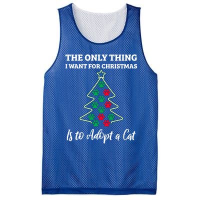 Christmas Tree Paw Adopt A Cat Pet Adoption Rescue Quote Gift Mesh Reversible Basketball Jersey Tank