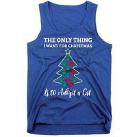 Christmas Tree Paw Adopt A Cat Pet Adoption Rescue Quote Gift Tank Top