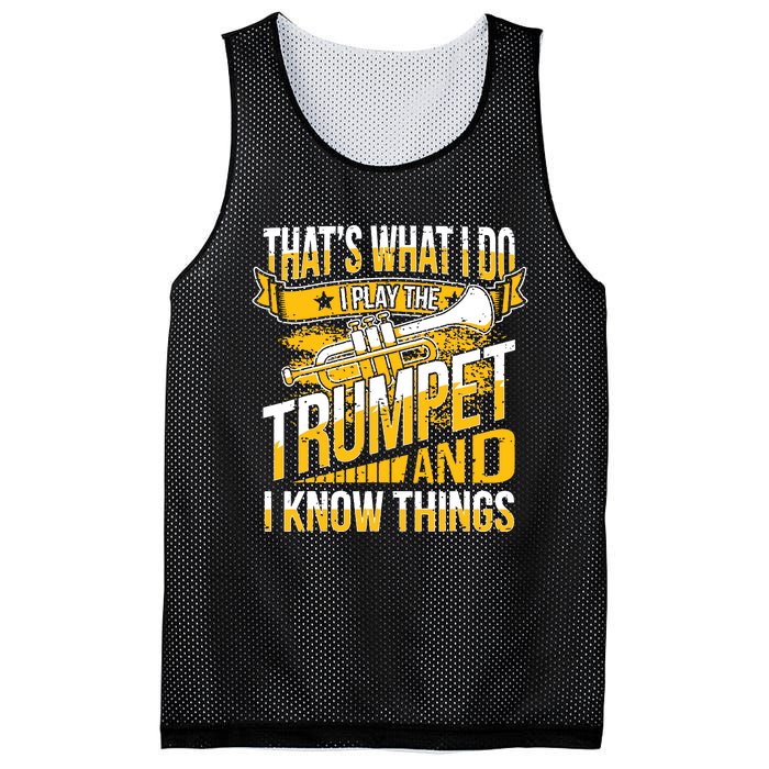 Cool Trumpet Player Graphic Trumpeter Design I Know Mesh Reversible Basketball Jersey Tank