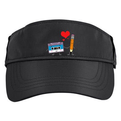 Cassette Tape Pencil Retro Vintage 70's 80's 90's Music Adult Drive Performance Visor